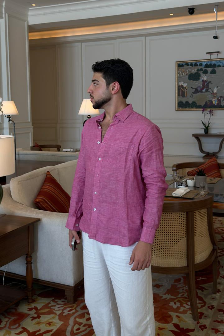 Pink Linen Chemise
