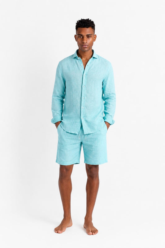 Turquoise Linen Set