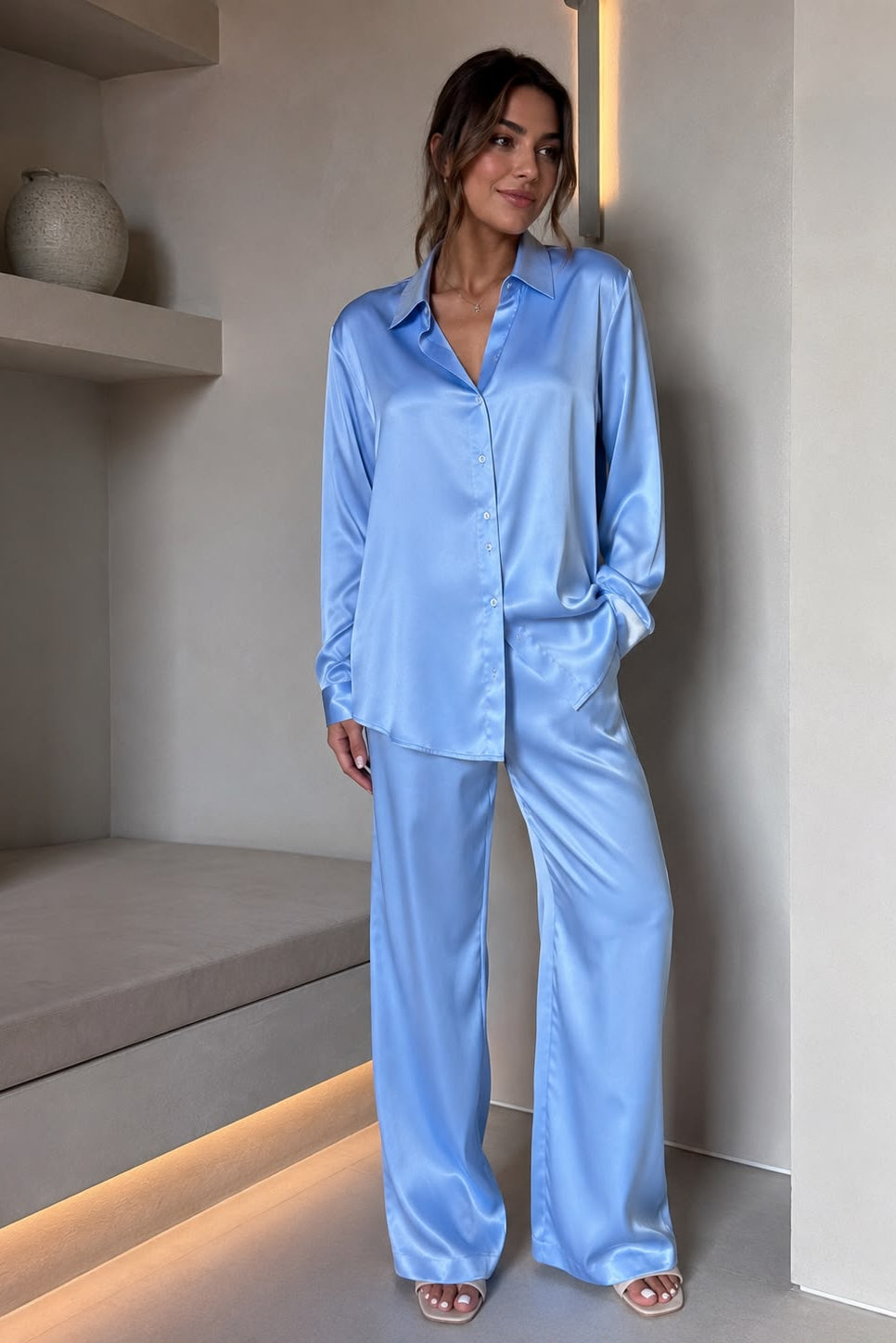 Sky Blue Silk Set
