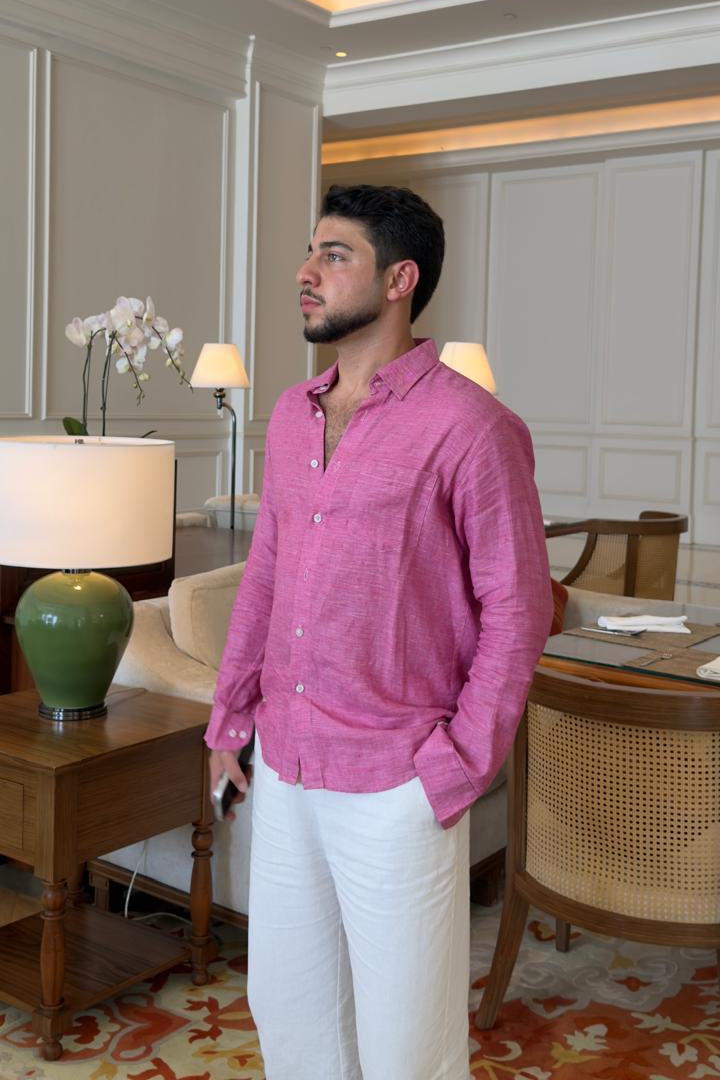 Pink Linen Chemise